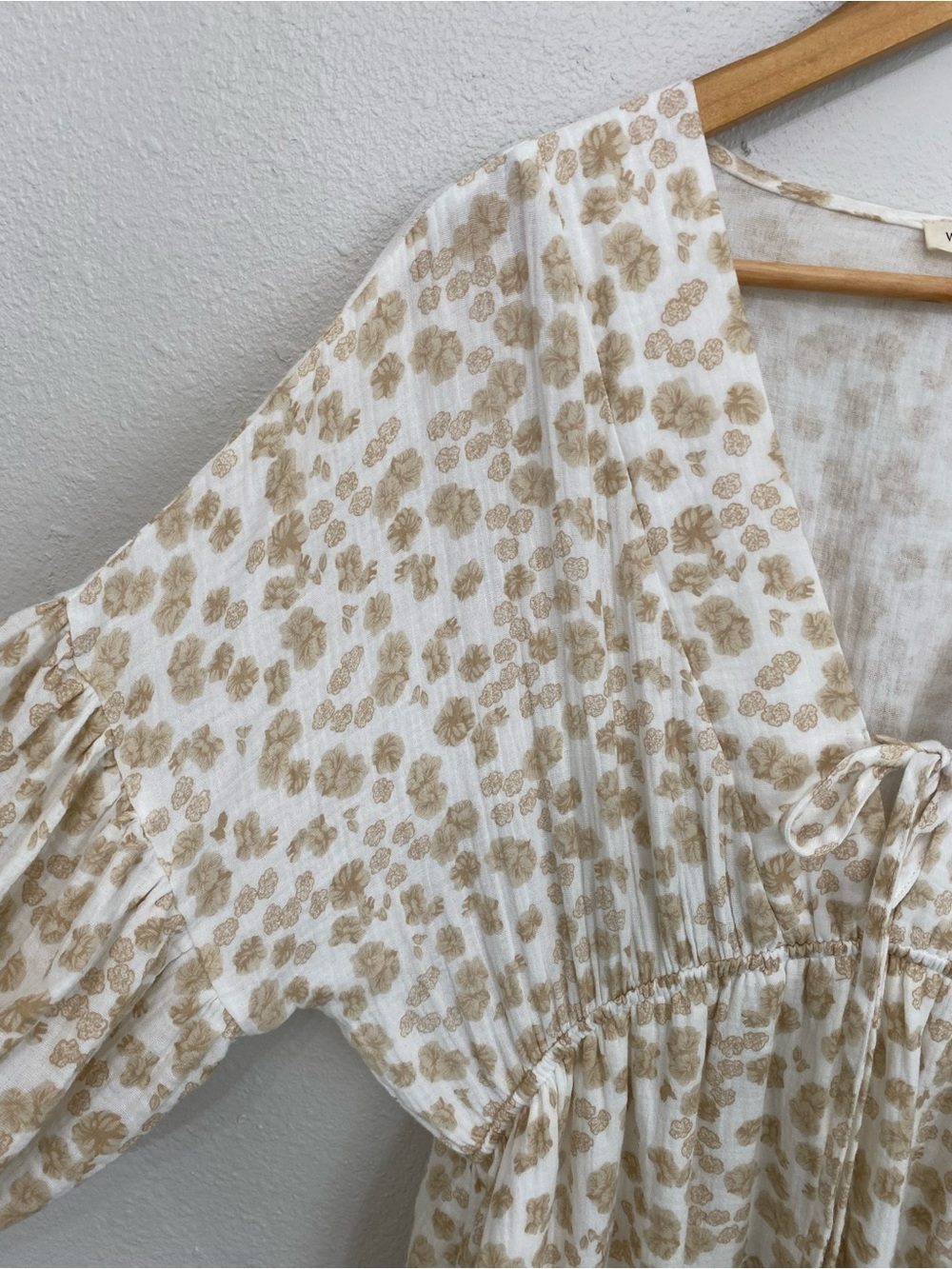 Worth Collective Hunter 100/ cotton gauze Cream Floral Maxi Dress - Picture 8 of 10